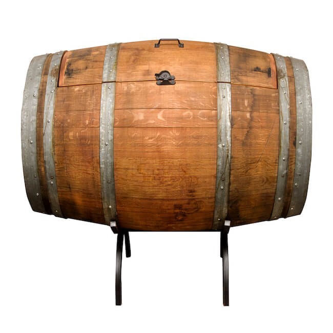 wine barrel ice chest - closed frontal 