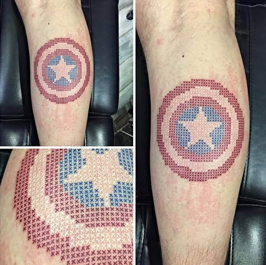 Tattoo uploaded by Circle Tattoo  Colour Captain America Shield Tattoo  done by Bishal Majumder at Circle Tattoo Studio  Tattoodo