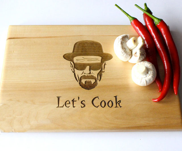 breaking bad cutting board - let's cook