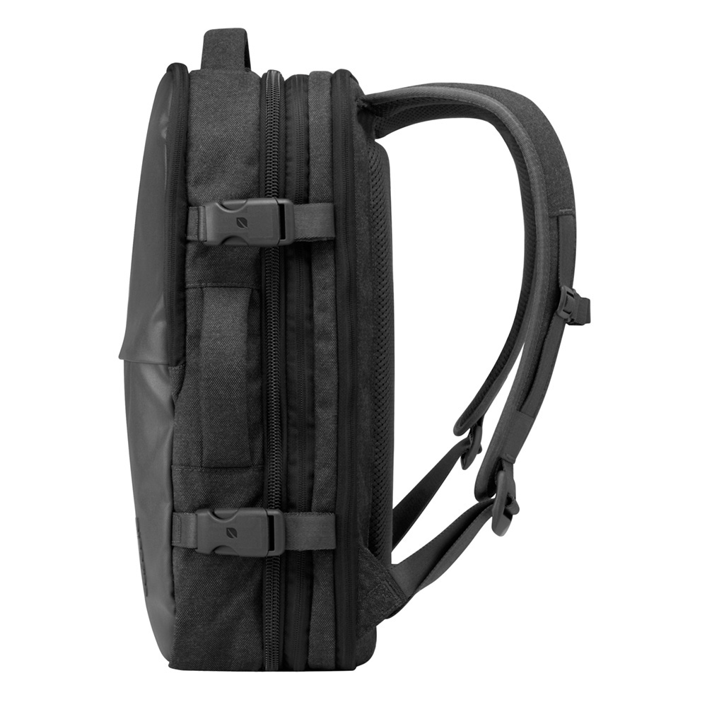 side view of the travel backpack