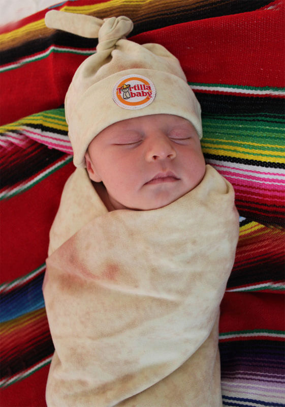 closeup of burrito baby blanket