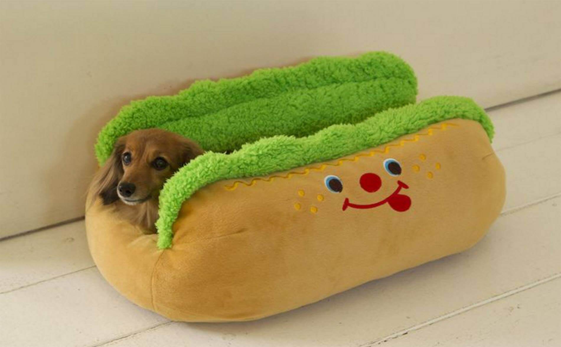 hot dog shaped dog bed 