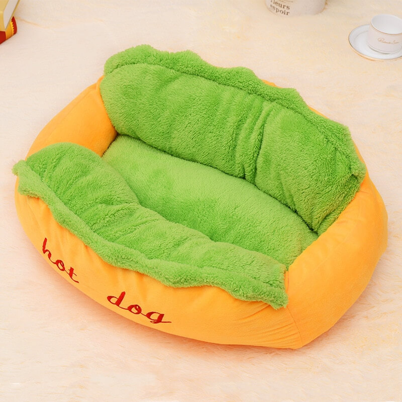 hot dog shaped dog bed